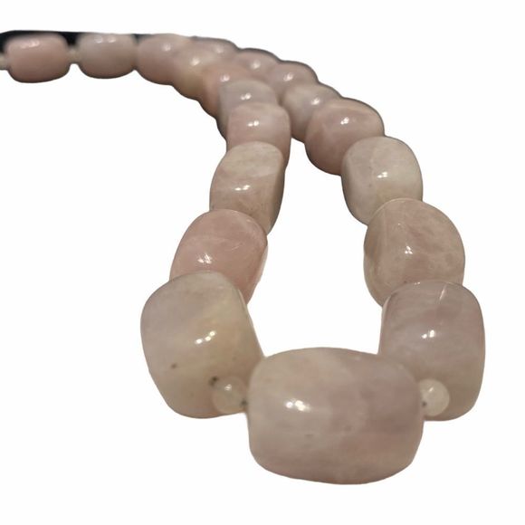 Vintage Chunky Rose Quartz Necklace - Picture 5 of 16